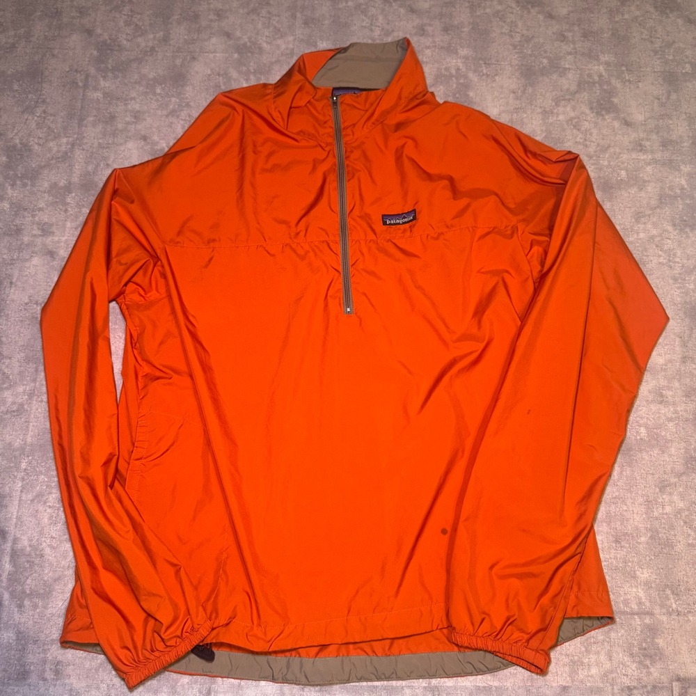 Patagonia Houdini Half Zip Windbreaker Jacket Orange Mens XL Pullover